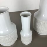 Set of 3 porcelain op art vase by Richard Scharrer for Thomas, Germany, 1970s