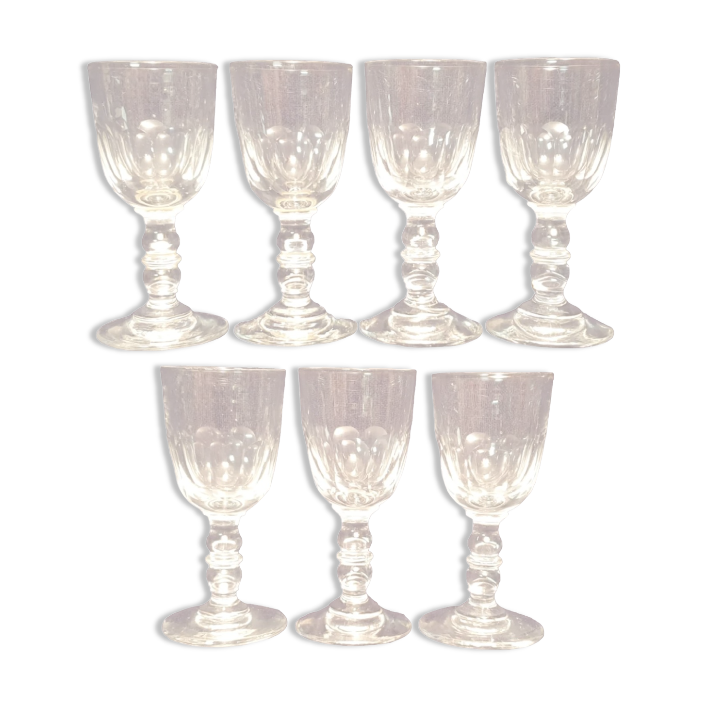 7 antique crystal shot glasses