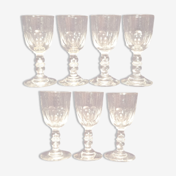 7 antique crystal shot glasses