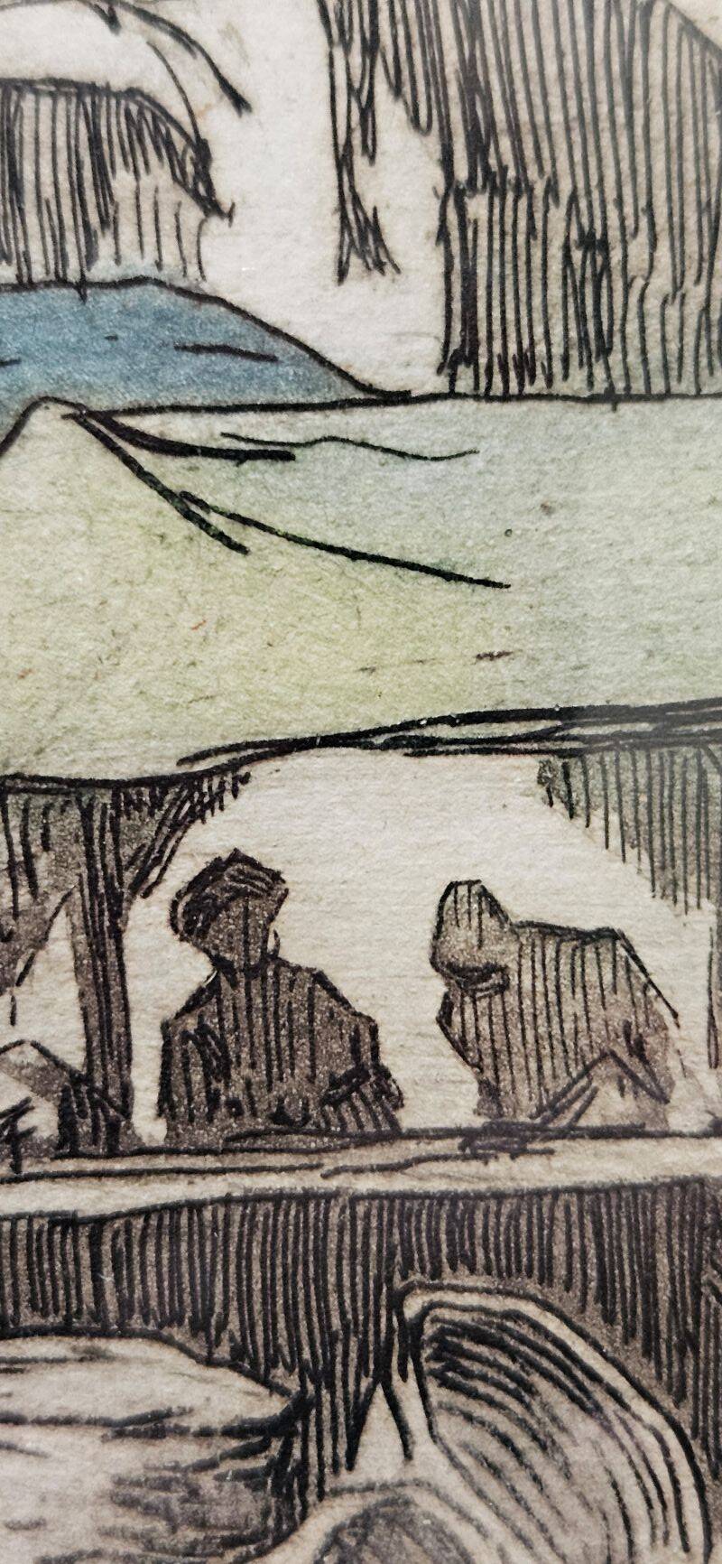 Julien Lacaze - Lithographie en Couleurs le Beffroi d'Amiens