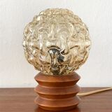 Vintage wooden lamp and glass globe