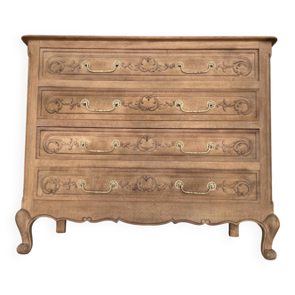 Grande commode en chêne décapée