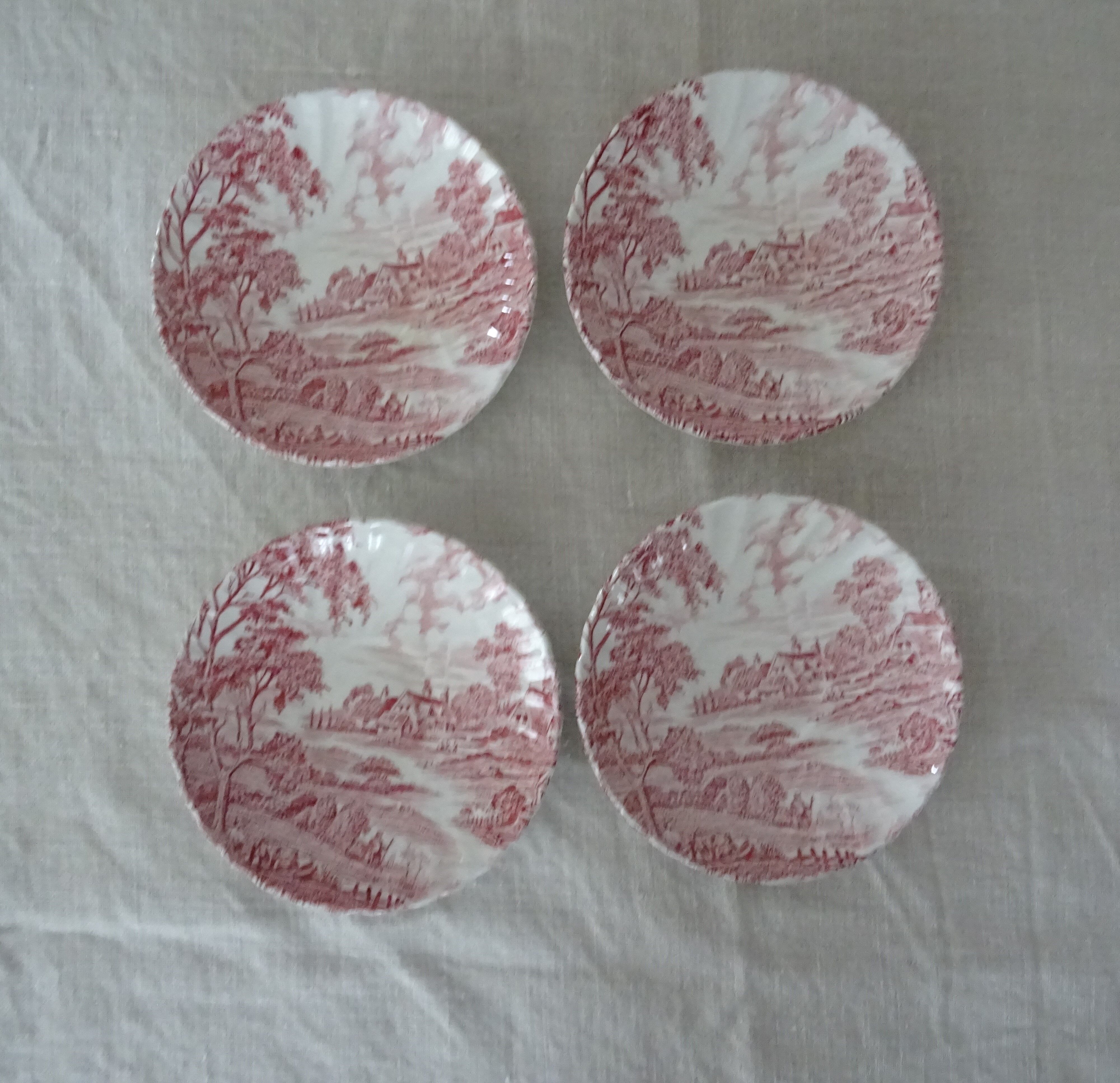 4 cups ridgway staffordshire england ironstone porcelain pink décor