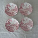 4 cups ridgway staffordshire england ironstone porcelain pink décor