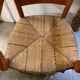 provençal armchair with dark beech armrests two-tone straw seat