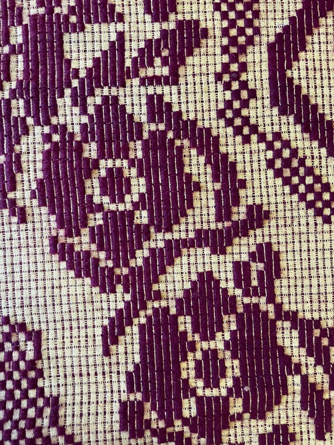 Vintage Romanian carpet floral design brown on yellow background 251x150cm