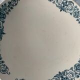 4 blue and white service dishes Alesia Longchamp Iron Land early 20th century