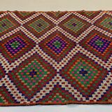 Large Vintage Turkish Kilim Rug 354x178 cm Wool Jajim Kelim