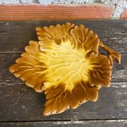 Old orfinox pocket video ceramic leaf shape vintage barbotine #