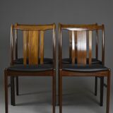 Ensemble de 4 chaises danoises en massif d'afomosia, années 60