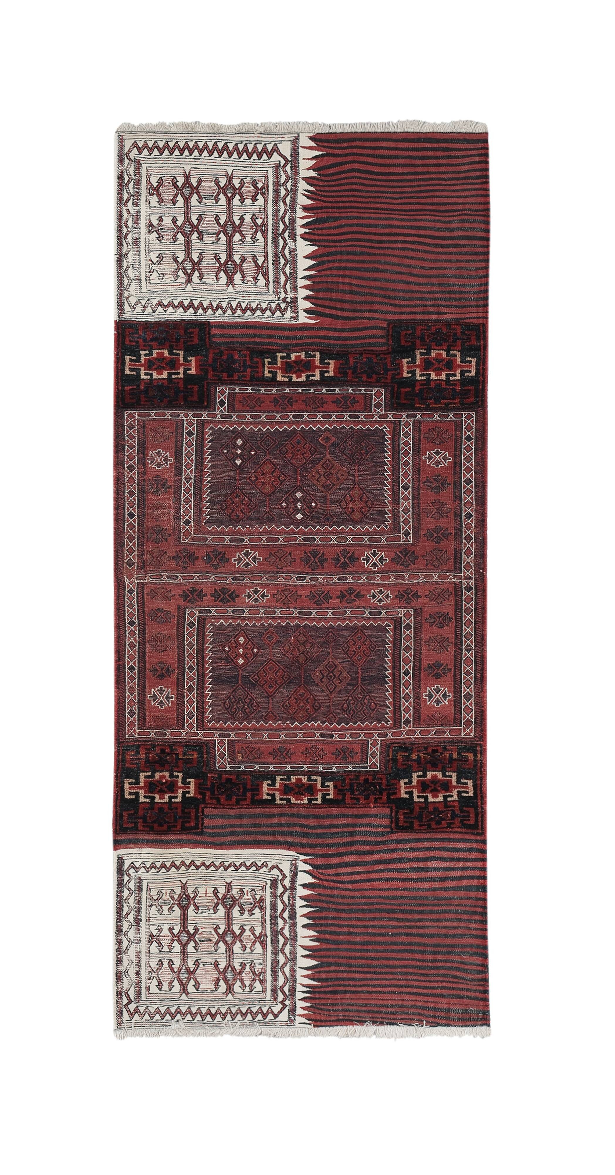 Vintage Turkish Oushak Rug Handwoven 95x235 cm