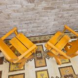 Pair of solid wood armchairs 1960