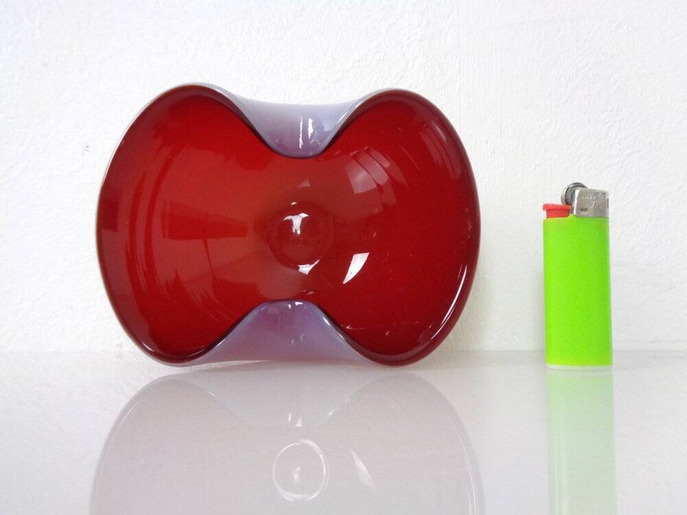 Red and Lilac Sommerso Murano Glass Bowl or Ashtray, Italy, 1960s