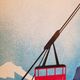 Poster Plaque Tole Painted Advertising "The Veyrier Cable Car of Lake D' Annecy"