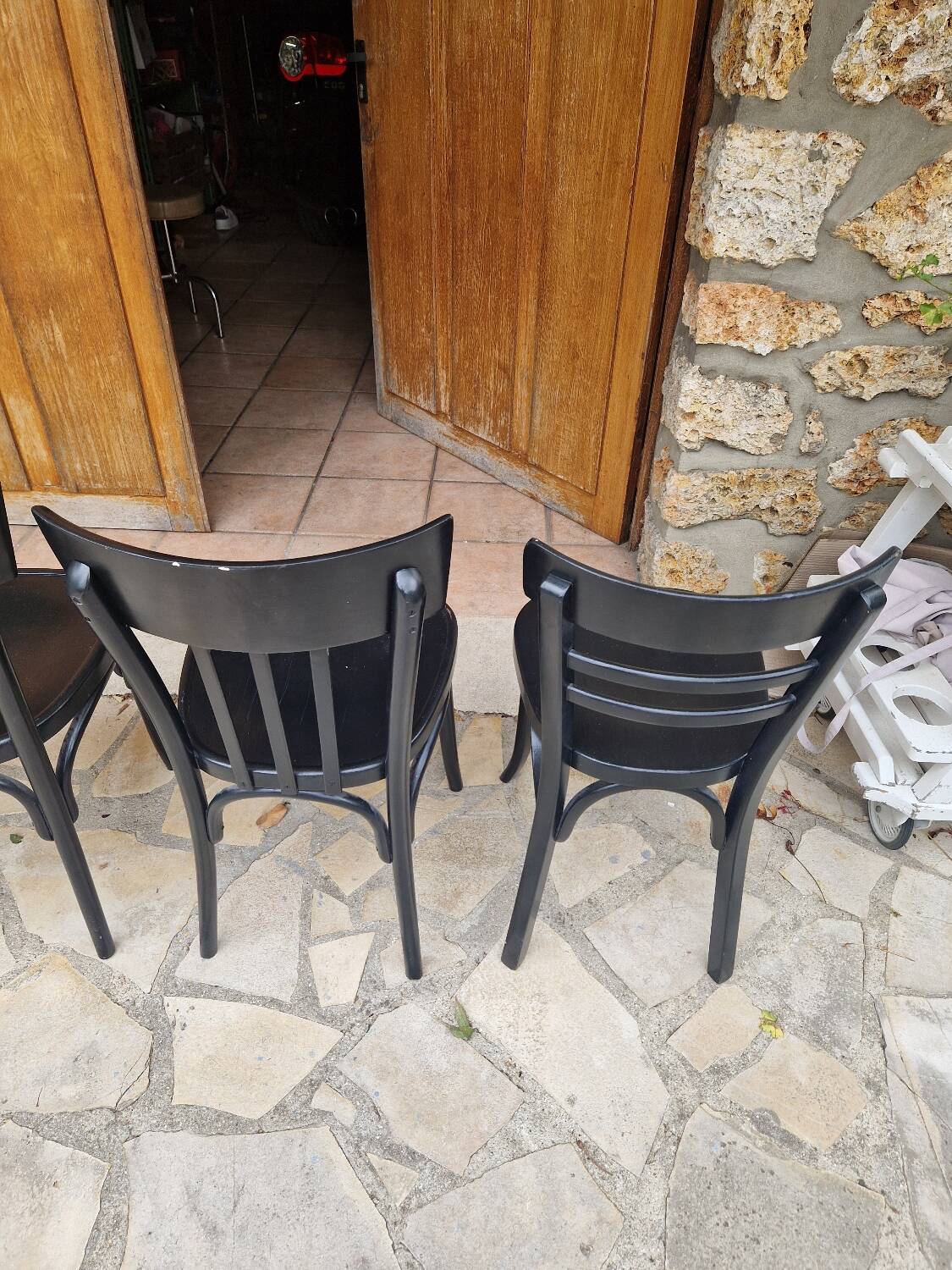 4 vintage Baumann and Thonet bistro chairs