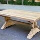Large stripped solid oak monastery table – 200 cm