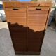 Double-column oak filing cabinet with curtains, 50.