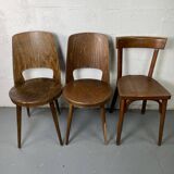 Set of 3 mismatched and damaged bistro chairs