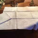 Set of 6 19th century hunting napkins marked “PB”