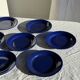 Set of 12 vintage blue ceramic plates D23