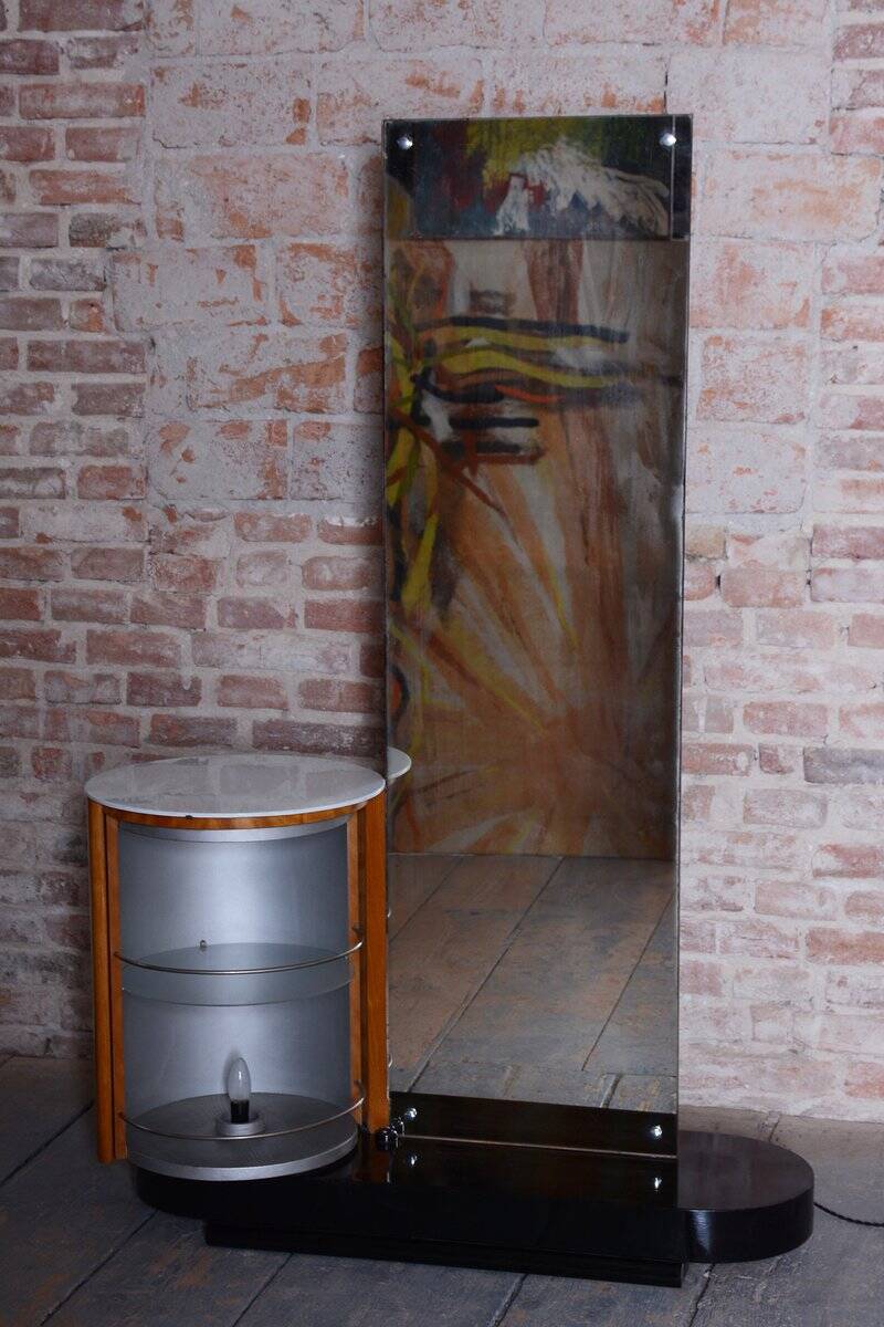 Art Deco Ash Dressing Mirror by J. Halabala for Up Zavody, Czech, 1930s