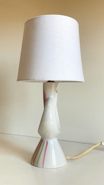 Vintage design enamelled ceramic lamp