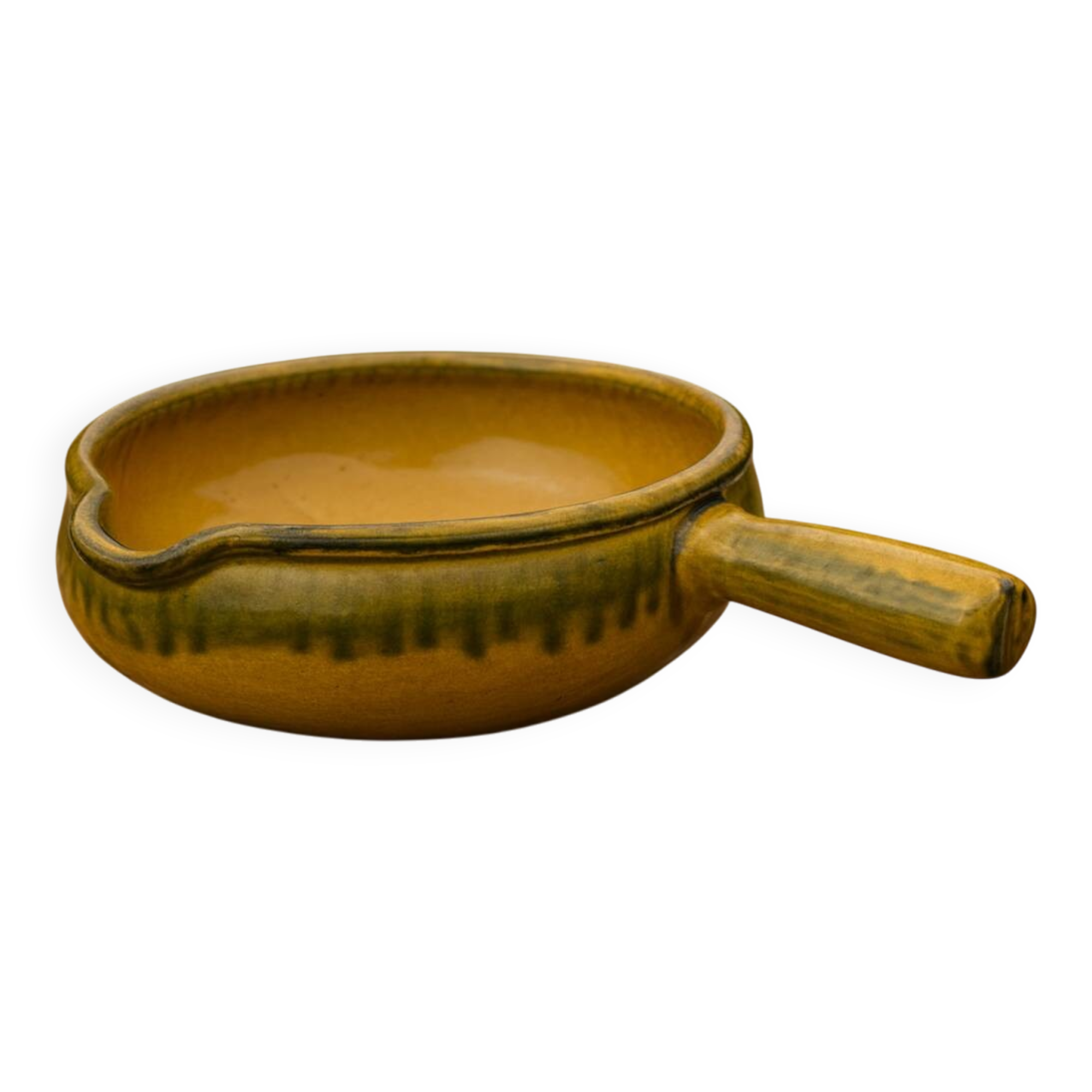 Earthenware fondue pot with glazed finish
