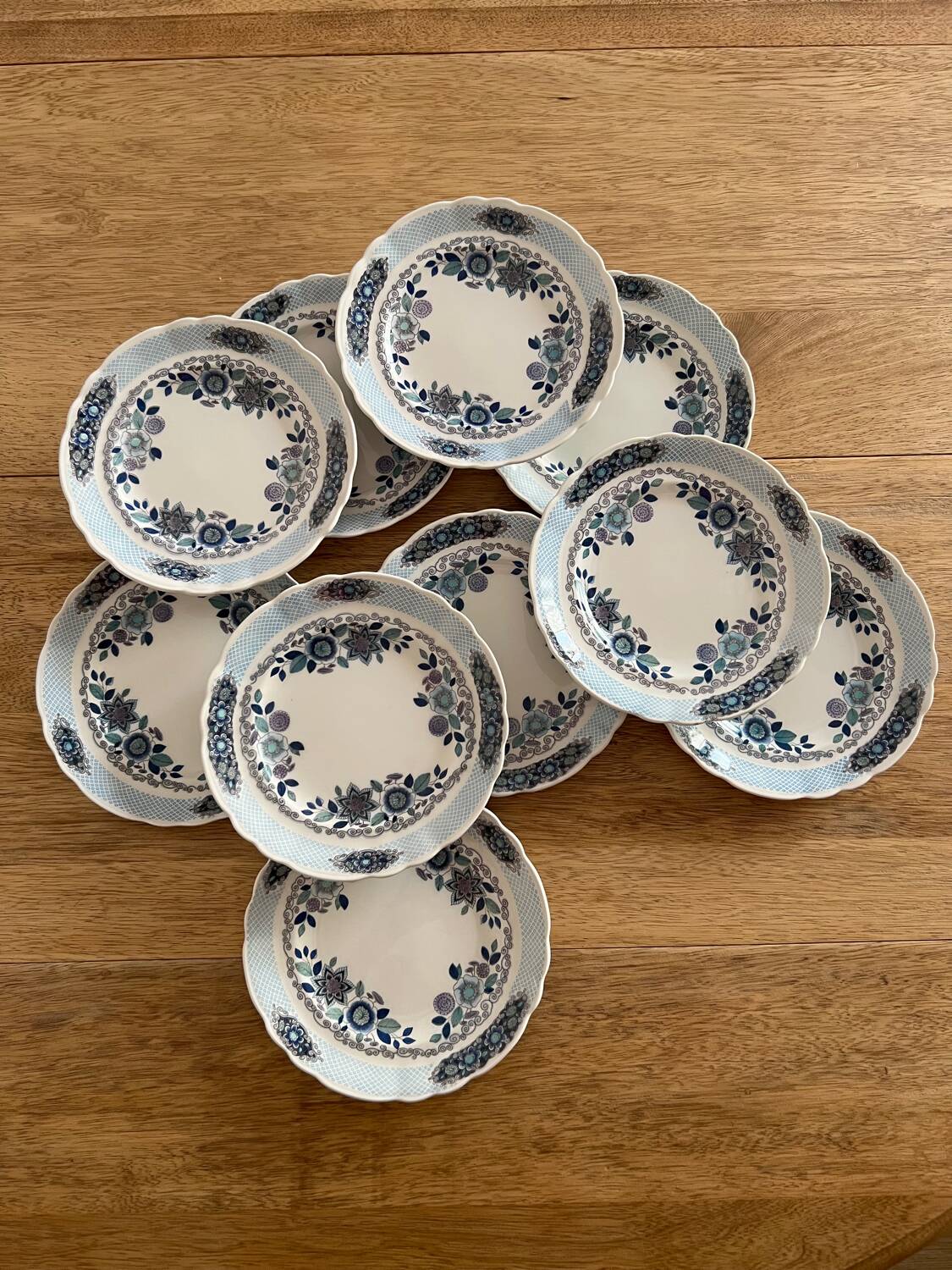 10 dessert plates 1960 Manufacture Pontesa