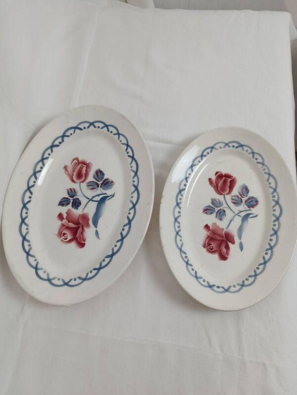 Plats ovales Sarreguemines Digoin Cannes lot de 2