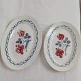 Oval plates Sarreguemines Digoin Cannes set of 2