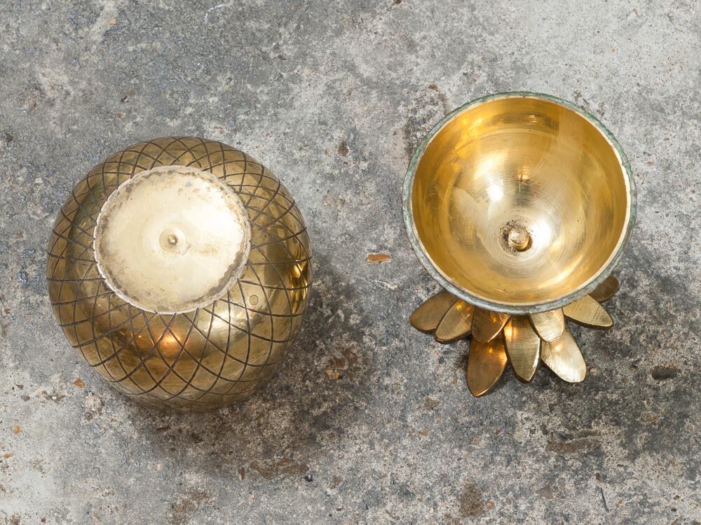 Medium Sized Vintage Hollywood Brass Pineapple