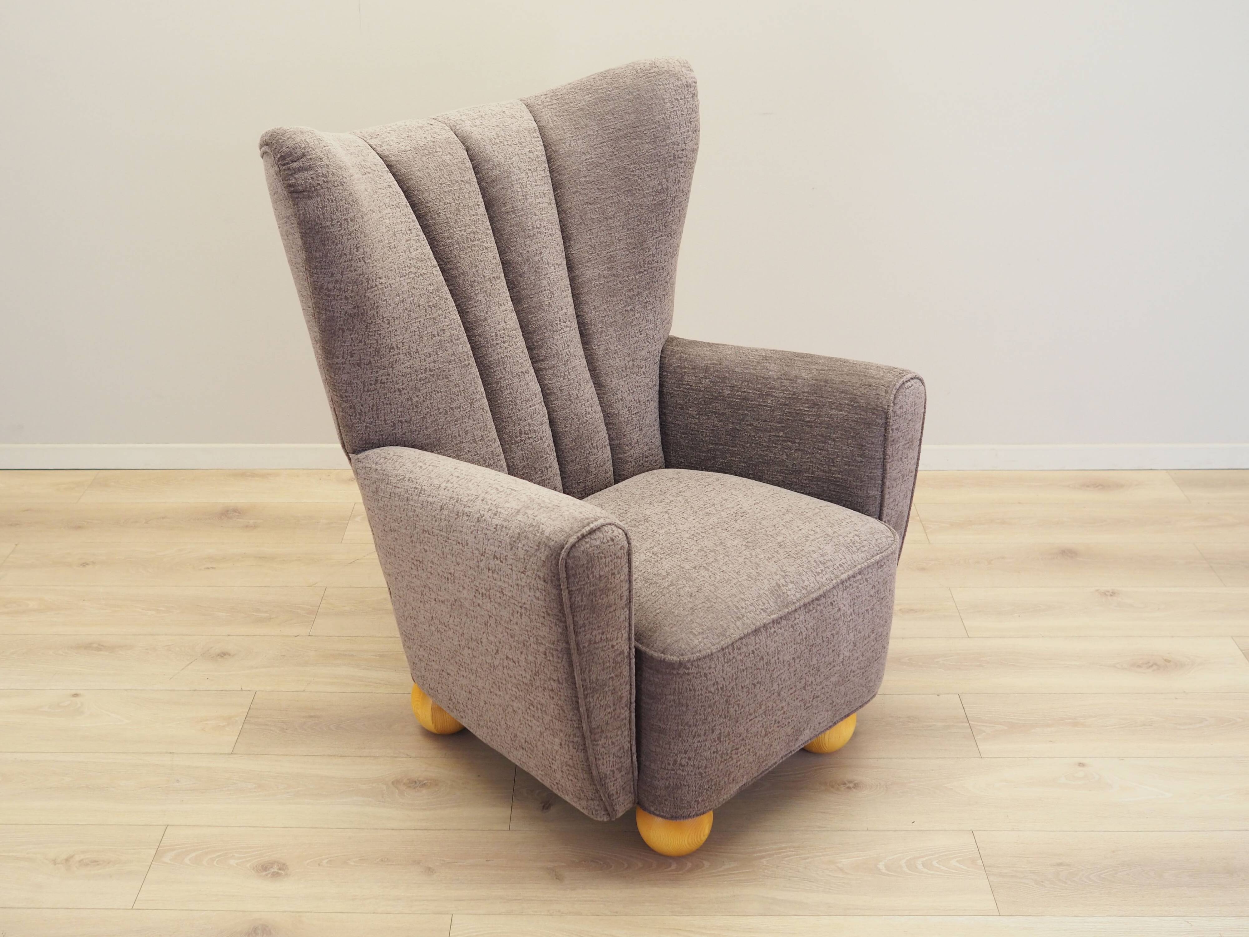 Grey armchair, Scandinavian design, production: Denmark