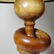 Impressive vintage Scandinavian style lamp designed with turned sculpted wood and a ring.