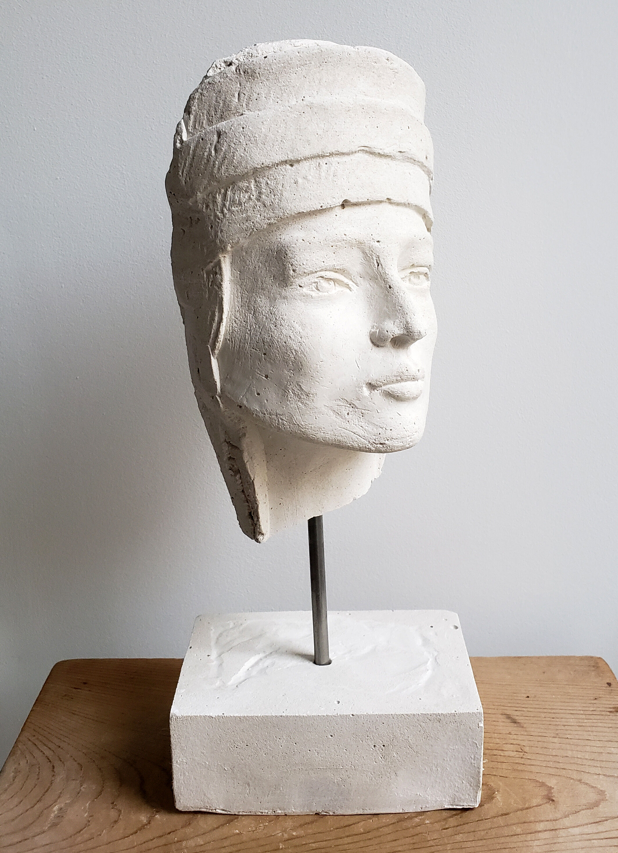 Woman's head in plaster
