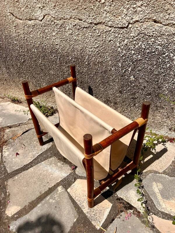 Vintage bamboo magazine rack