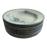 Set of 12 Sarreguemines deep plates, Vega collection