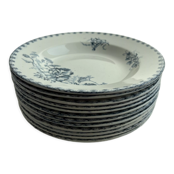 Lot de 12 assiettes creuses Sarreguemines collection Vega