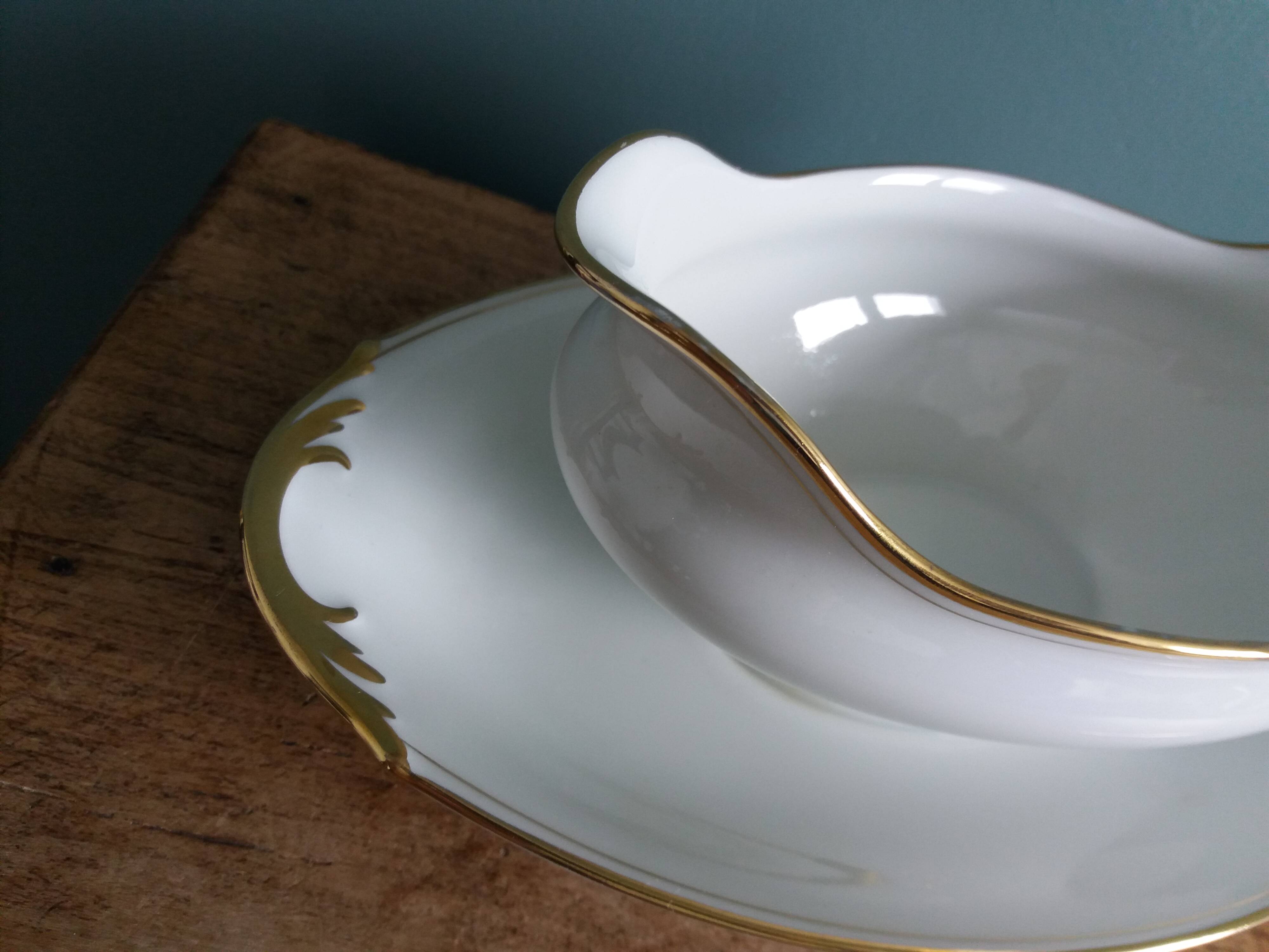Betoule and Legrand Limoges porcelain sauceboat