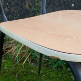 Four faux-wood Formica chairs, 50s/60s