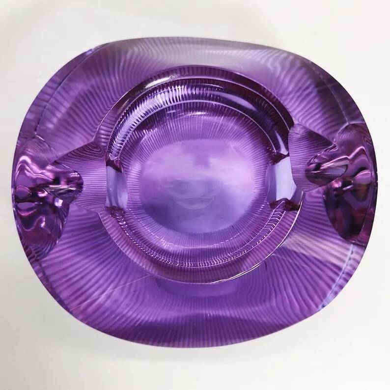 Rare Purple Glass Ashtray - Moser 1960s