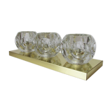 Applique en laiton et en verre de Peill et Putzler années 1970