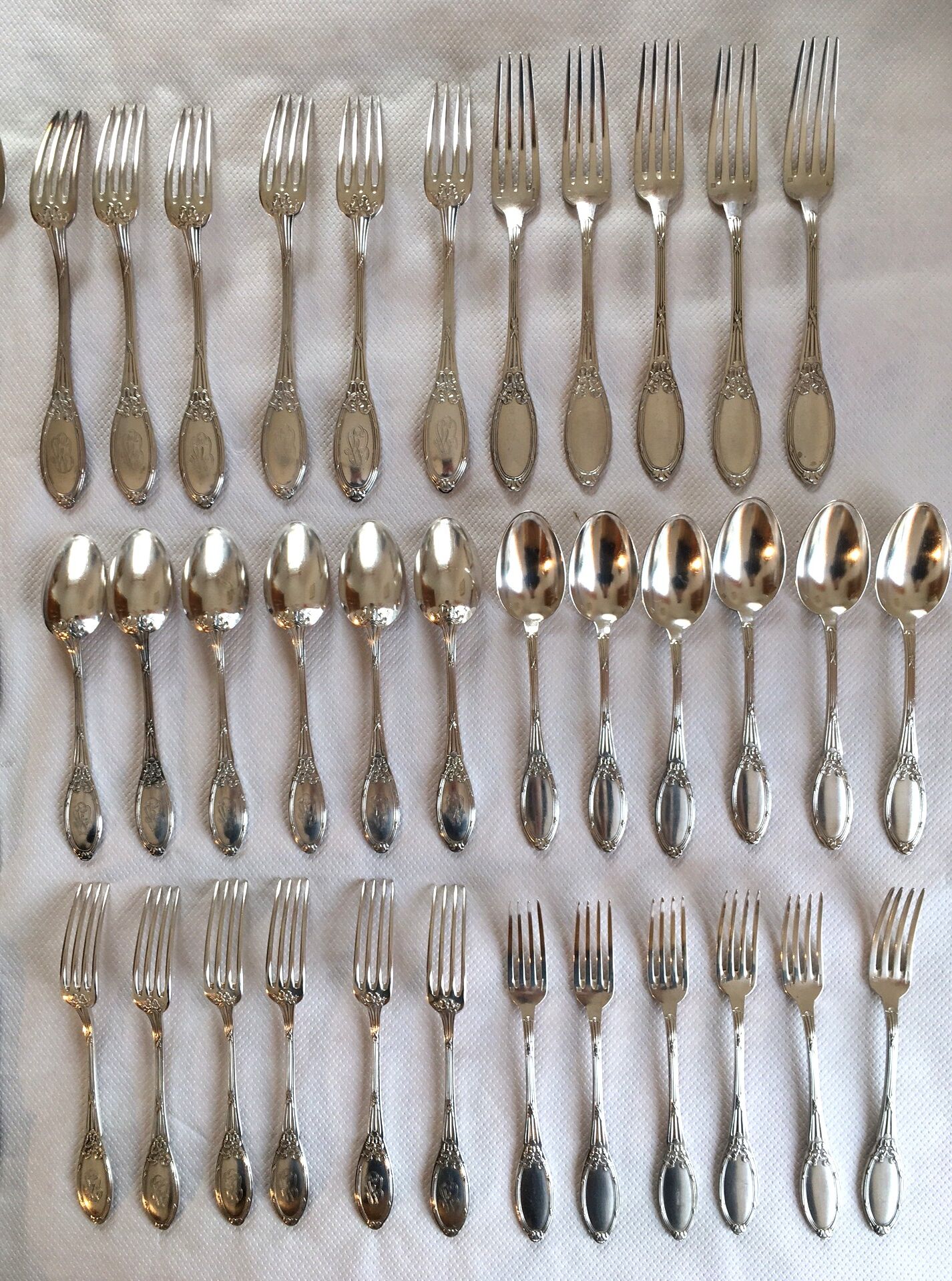 Silver-plated cutlery by Boulenger goldsmith 71 pieces