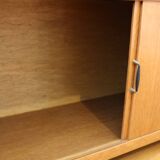 Low sideboard or small glass-fronted bookcase, oak, 1960