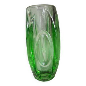 vase vintage en verre - vert