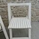 Pair of folding wooden chairs, white patina, circa 1960.