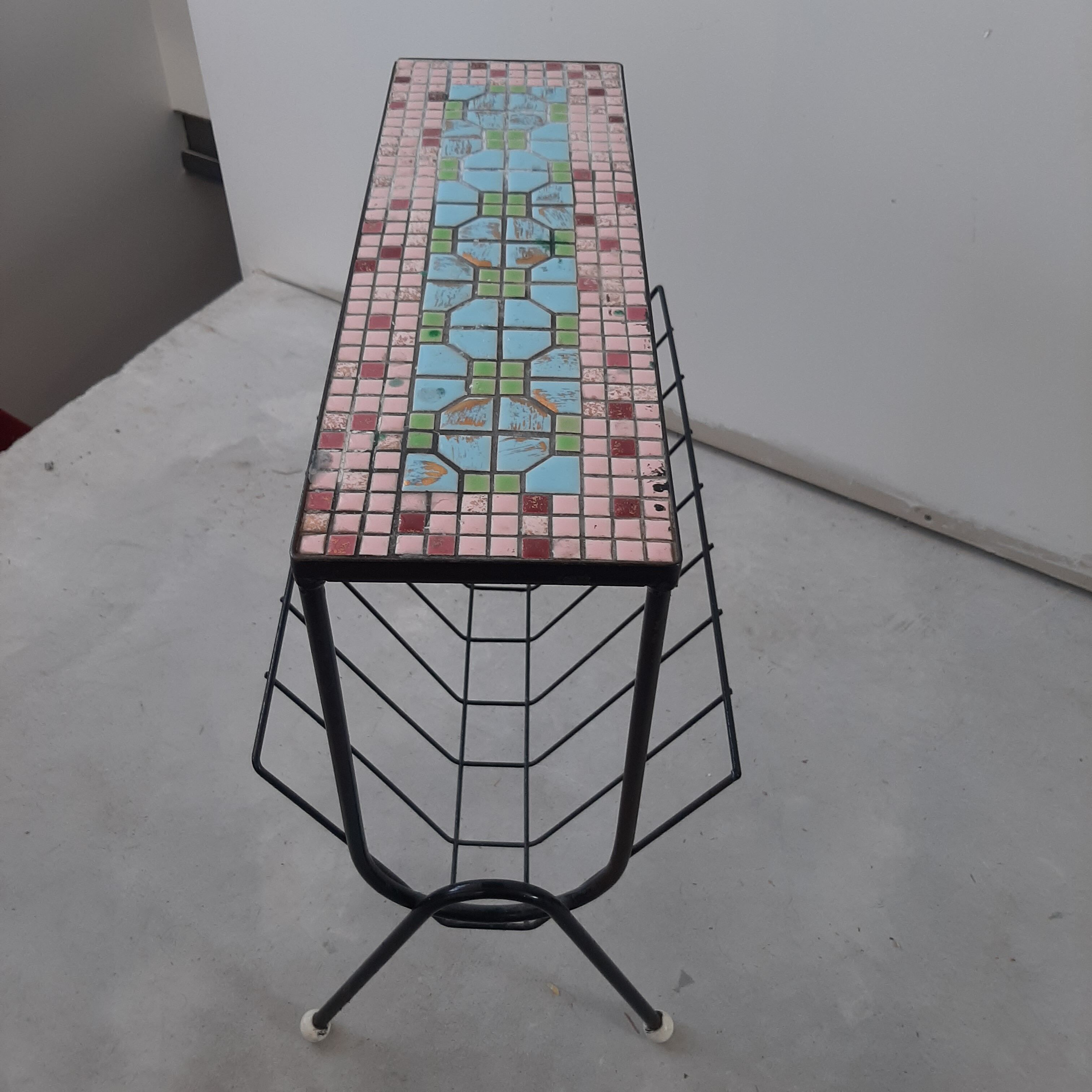 Vintage metal and mosaic magazine door