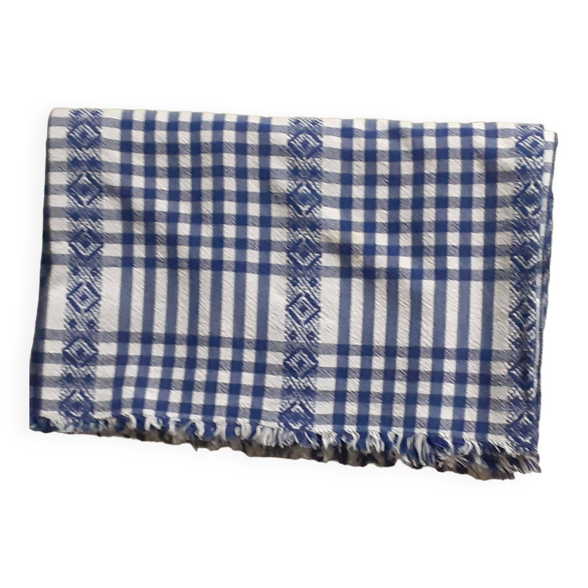 Nappe à carreaux bleue/ Blanche.