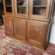 Large antique two-body library in solid oak – 3 glass doors