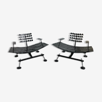 Set de 2 fauteuils par Michel Froment, 2000s