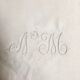 Linen cushion former White Monogram 35 x 35cm